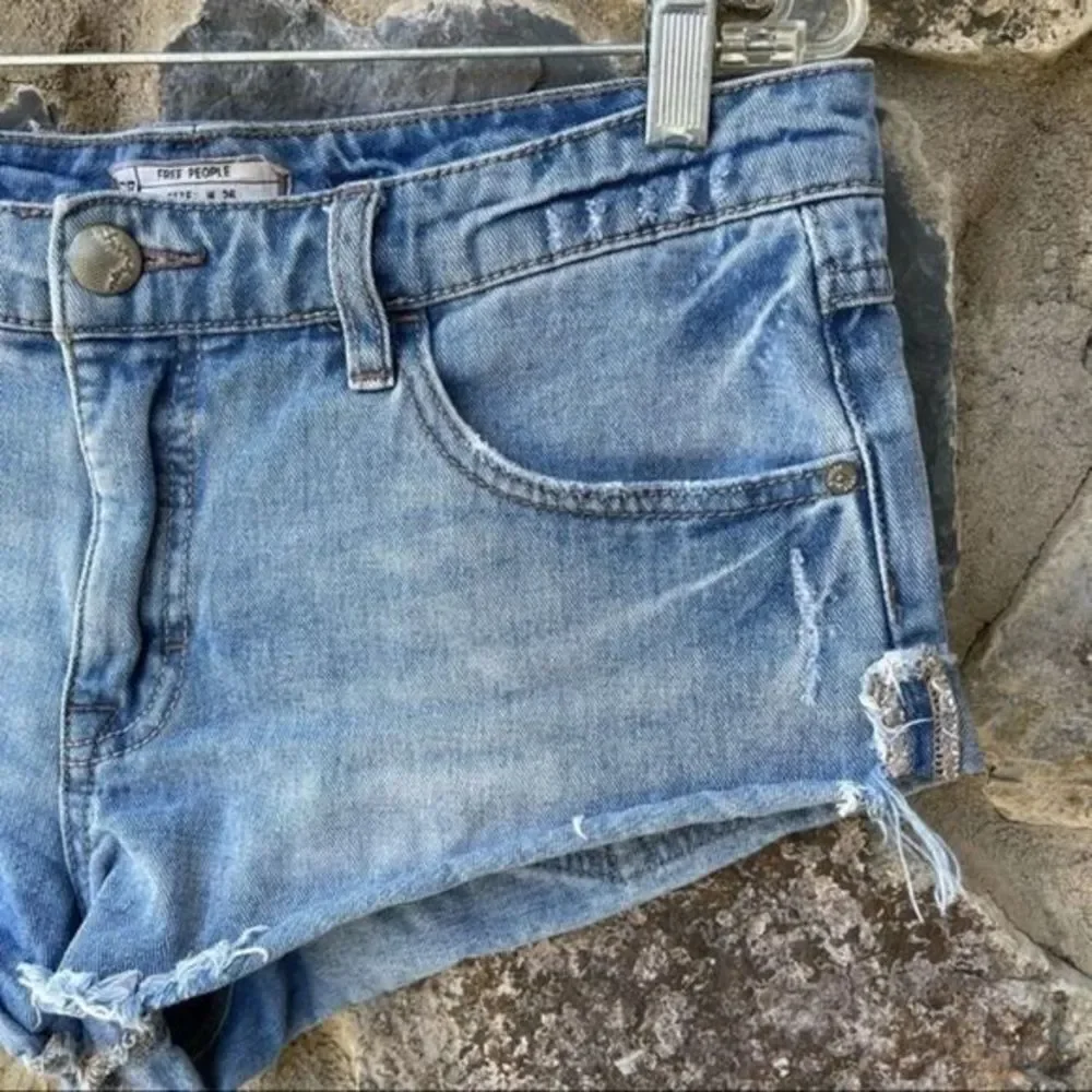 Free People High Cut/Rise Rolled Up Short Shorts